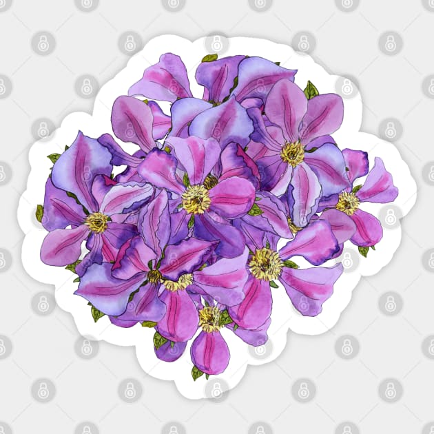 Clematis Flower Sticker by Kirsty Topps